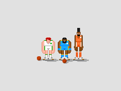 Hoopjam Dribble basketball character design doodle game pixel art sport