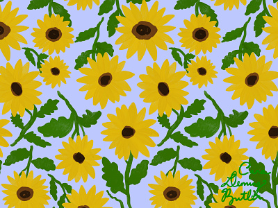 Sunflower Station apparel design floral giftwrap illustration party supply surface pattern wallpaper