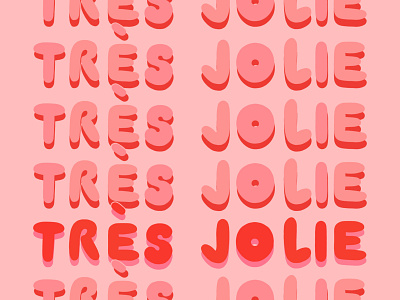 Tres Jolie design illustration lettering surface pattern wallpaper