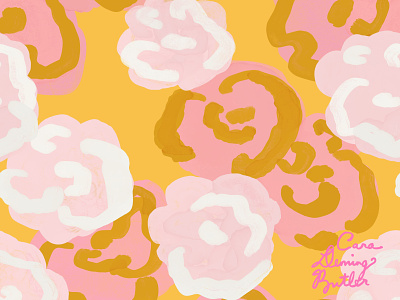 Ochre Floral design floral illustration surface pattern wallpaper