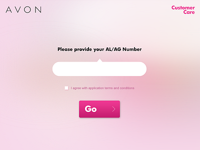 Customer Care Login app application background blur button crm cta customer facebook tab form login pink