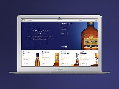 Metaxa Website Redesign alcohol blue clean greek landing page metaxa minimal responsive sun suntonic yellow