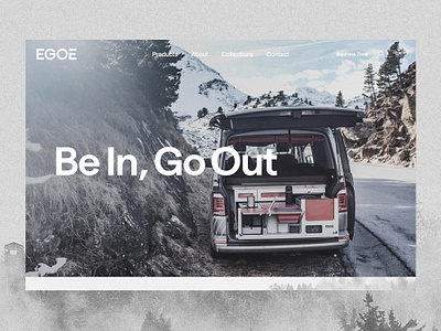 Egoé on Behance background image camping design furniture nomad typography ui webdesign website