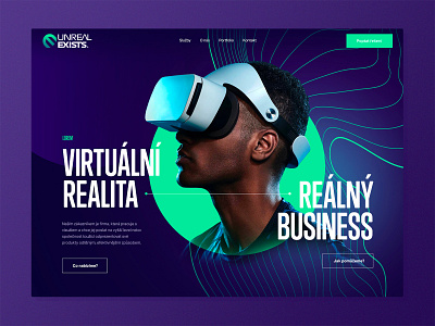 Unreal Exists Design Proposal clean dark ui design reality violet virtual virtual reality webdesign