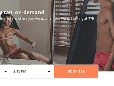 Landing Page for Tanning App Company app landing page tanning ui ux webpage