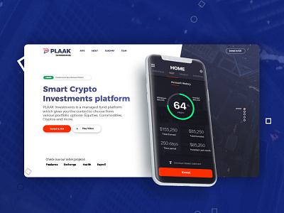 PLAAK Crypto Investments Landing blockchain crypto ico india investments landing page plaak ui uiux