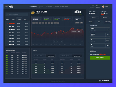 Decentralised Crypto Exchange UI crypto dashboard decentralised exchange plaak ui