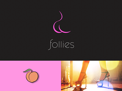 Follies Logo – Process atlanta atlanta peach booty branding follies high heels hot pink illustration logo logo design minimalist naked nsfw nude peach pink simple strip strip club stripper