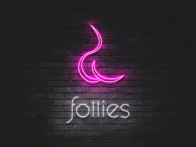 Follies Signage booty branding brick logo logo design minimalist neon neon sign pink sign signage simple strip strip club stripper strippers