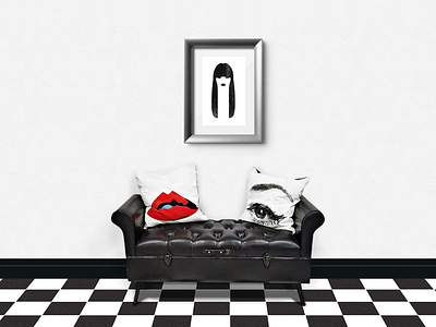 Salon of Classic AutoSmith – Branding beauty beauty shop branding checkered pattern couch decal hair haircut interior lips logo logo design minimalist salon shop simple store window