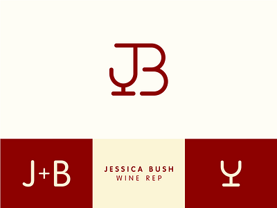 Jessica Bush – Wine Rep Logo alcohol beige branding burgundy explanation initials logo logo design logo designs minimalist minimalist logo personal brand pink process profession simple typography vector wine