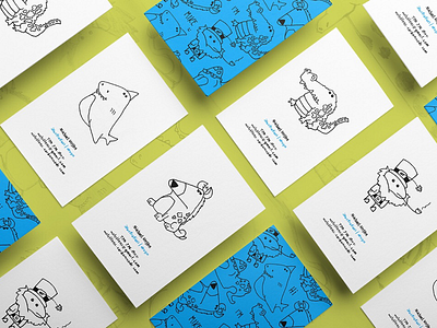 Business Cards - Cartoon Illustrator branding business cards color scheme illustration pattern pen and ink stationary