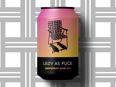 Lazy AF Sour Ale – Beer Label abstract beer art beer branding beer can beer label branding gradient illustration packaging packaging design pattern summer typography vector