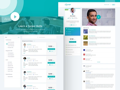Clyver - Get Personalized Expert Advice app home landing learn learning mentee mentor page ui ux web app