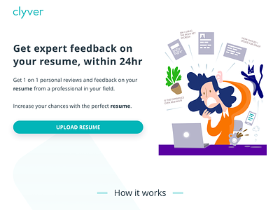 Clyver Hero Page branding design hiring home illustration interface interview landing landing page product resume ui ux vector website