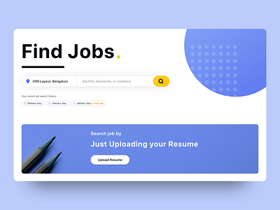 Jobs Search Site bangalore branding dashboard design home homepage illustration jobs jobs in dubai jobs in india jobsite landing ui ux website white