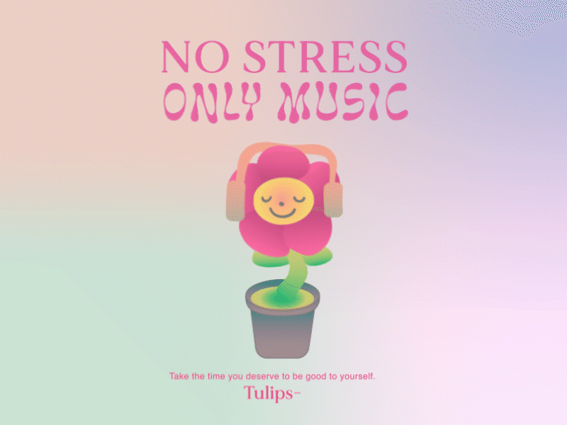 No Stress ONLY MUSIC animation graphic design illustration motion graphics vector