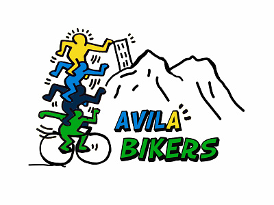 AVILA BIKERS LOGO DESIGN 80s avila bike bikers branding caracas keithharris logo logodesing mountain popart venezuela