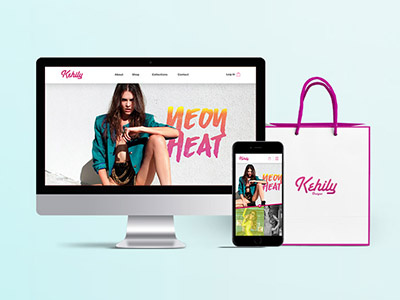 Kehily's Fashion Designer Debut branding ecommerce fashion miami neon pink responsive