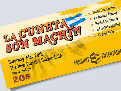 Ticket design bayarea california event flyer flyerdesign music musicband nicaragua oakland sanfrancisco