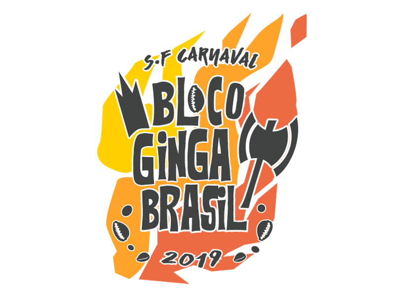 Ginga Brasil bayarea blocobrasil brand branding brasilian carnaval flyerdesign illustration logo logodesign screenprinting tshirt tshirtdesign