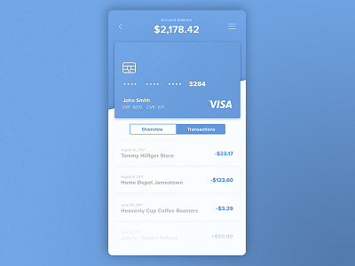 Finance Dashboard apple blue clean dashboard finance ios