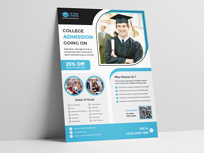 Education Flyer Design admission admission flyer advertising branding brochure design business flyer college flyer corporate corporate flyer design education flyer flyer design graphic design illustration logo minimal school school flyer social media