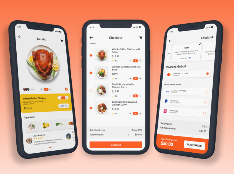 Food Checkout Process by Md. Raju Ahmed on Dribbble