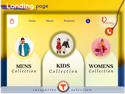 Online clothing store landing page pg-1 3d animation branding graphic design logo ui