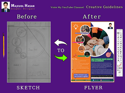 SKETCH TO FLYER DESIGN IN ADOBE ILLUSTRATOR app branding design graphic design illustration logo typography ui ux vector