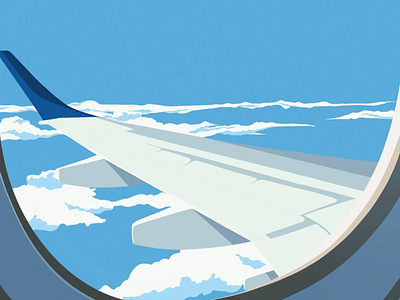 The sky is clean, but we are too high airplane blue cloud design flat fly high holiday ill illustration illustrator procreate see simple sky ticket travel trip ui