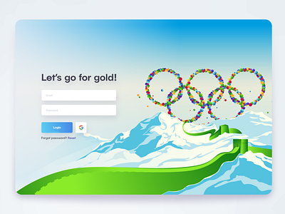 Olympic games was great, but Great Wall of China is greater beijin china concept flat game graphic design great chinese wall illustration illustrator interface login login page illustration mountain olympic sport ui vector web website winter