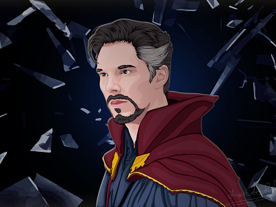 Doctor Strange in the Multiverse of Madness Vector Portrait 3d vector animation avengers cartoon art cartoon your self in vector design doctor strange face illustration face into vector full body vector portrait graphic design illustration marvell multiverse realistic face illustration realistic vector vector illustraion vector your face illustrationjj