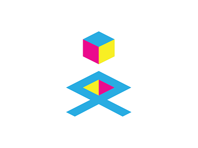 Technoprint cmyk cube isologo isometric logo logotype mark symbol