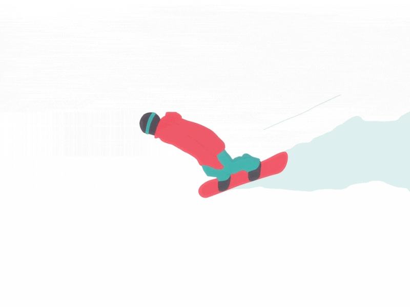 Snowboarder cel animation frame by frame gif handmade liquid minimal morphing snowboarder