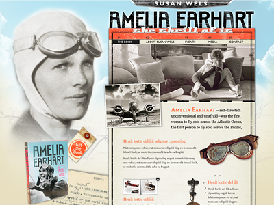 Amelia Earhart Book Website brand aid design co website