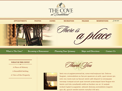 The Cove at Doublehead brand aid design co web design website