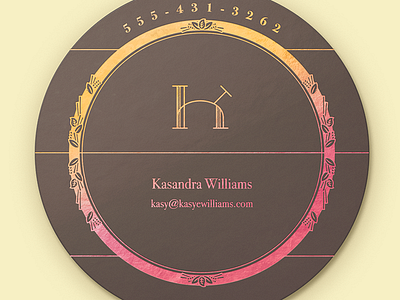 K Business Card branding coaster identity