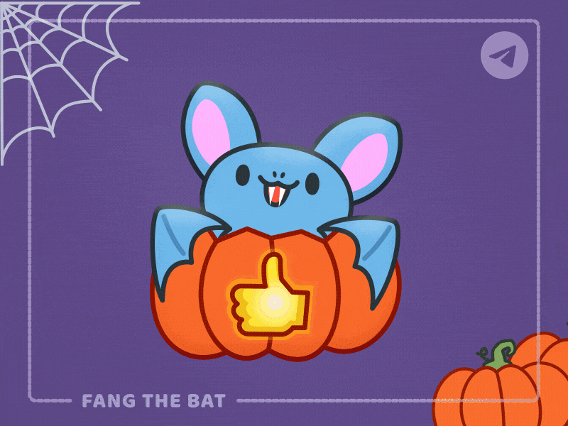 Fang the Bat after effects animation character design flat gif illustration loop stickers telegram