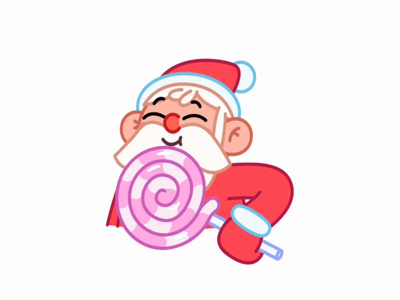 Santa after effects animation candy character flat illustration loop santa