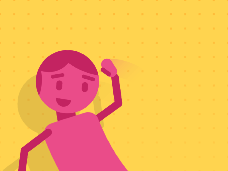 Hello Dribbble! after effects ball character colorful debut dribbble flat hello illustration loop motion design