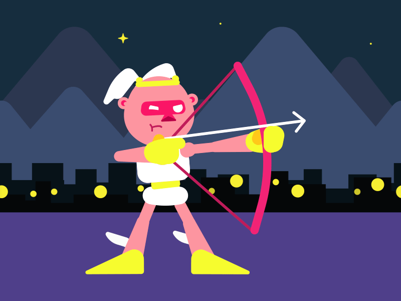 Rio archer after effects archer bow character flat flying gif illustration loop olympics rio rio2016