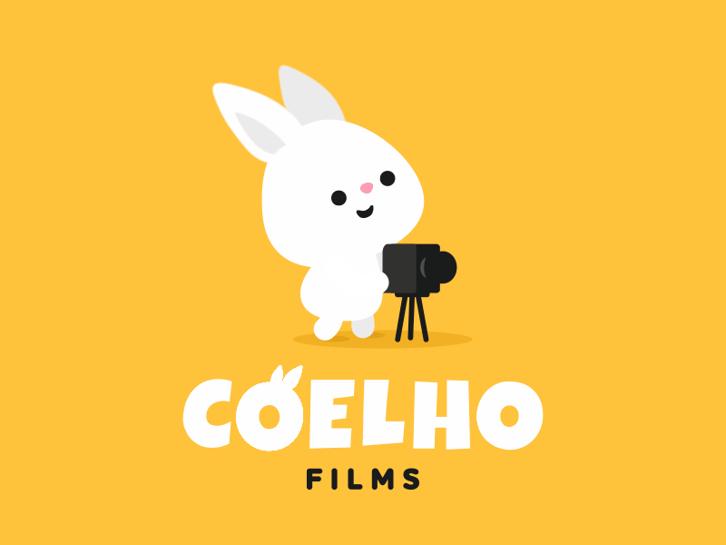 Coelho Films typography flat character after effects animation loop illustration gif motion design logo 2d rabbit