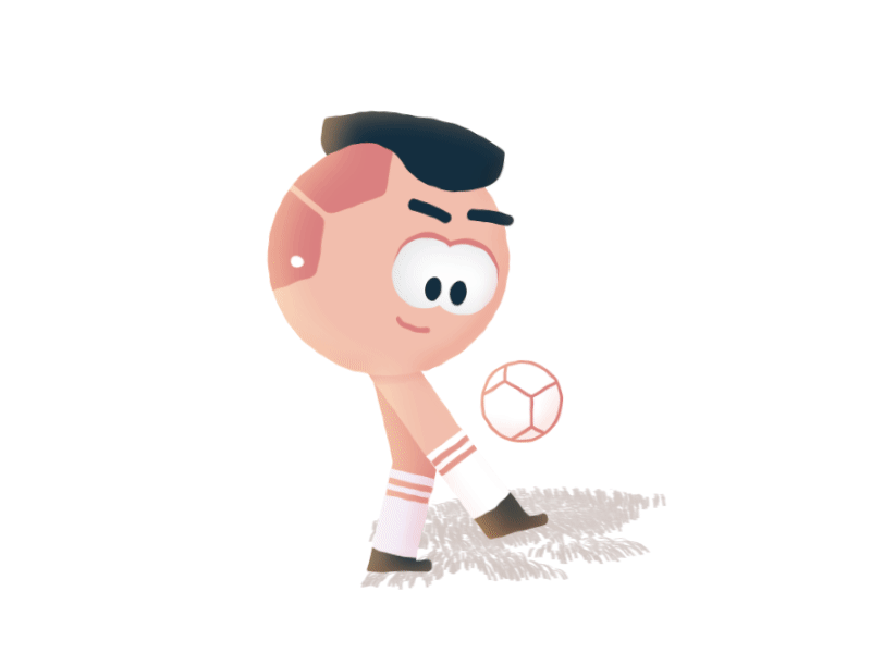 Soccer juggling 2d after effects animation character cyclops flat gif illustration loop motion design sticker