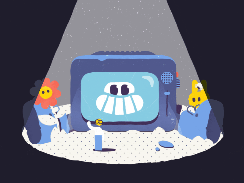 MotionTV simple flower rabbit 2d motion design gif loop illustration animation after effects character flat