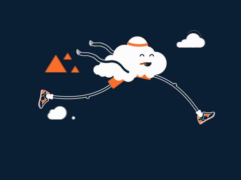 Cloud Runner character animation jogging looping motion motion graphics run cycle