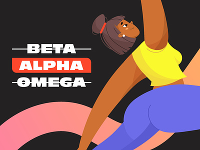 Alpha character design diversity fitness fitness illustration fitness vector goals illustration illustrator product design product design illustration stretching stretching illustration sweating swole vector illustration woman of colour workout yoga yoga illustration yoga stretch