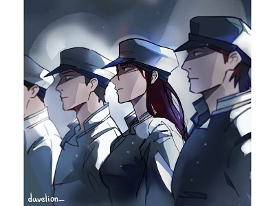 At attention 2d illustration anime character character art character artist character concept character design character illustration character study design digital digital art elene davitashvili girl illustration inflamed manwhva panel webcomic webseries