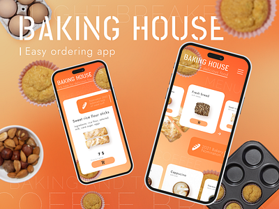 Baking house app app bake cake coffee color design figma graphic design