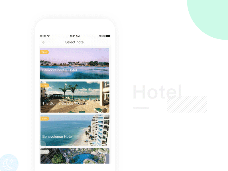 Hotel Reservation UI clean gif ui